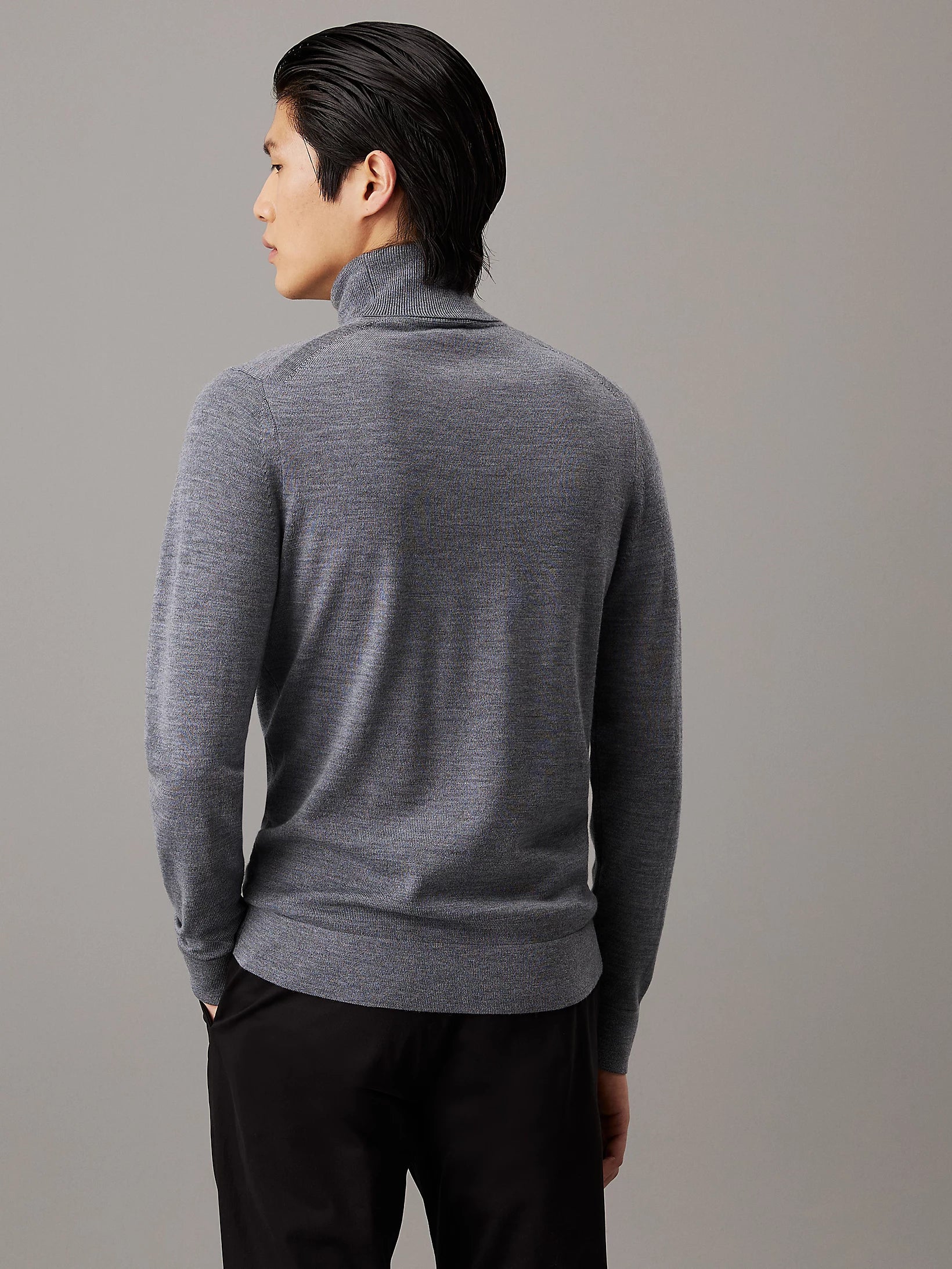 MERINO TURTLE NECK Mid Grey Heather