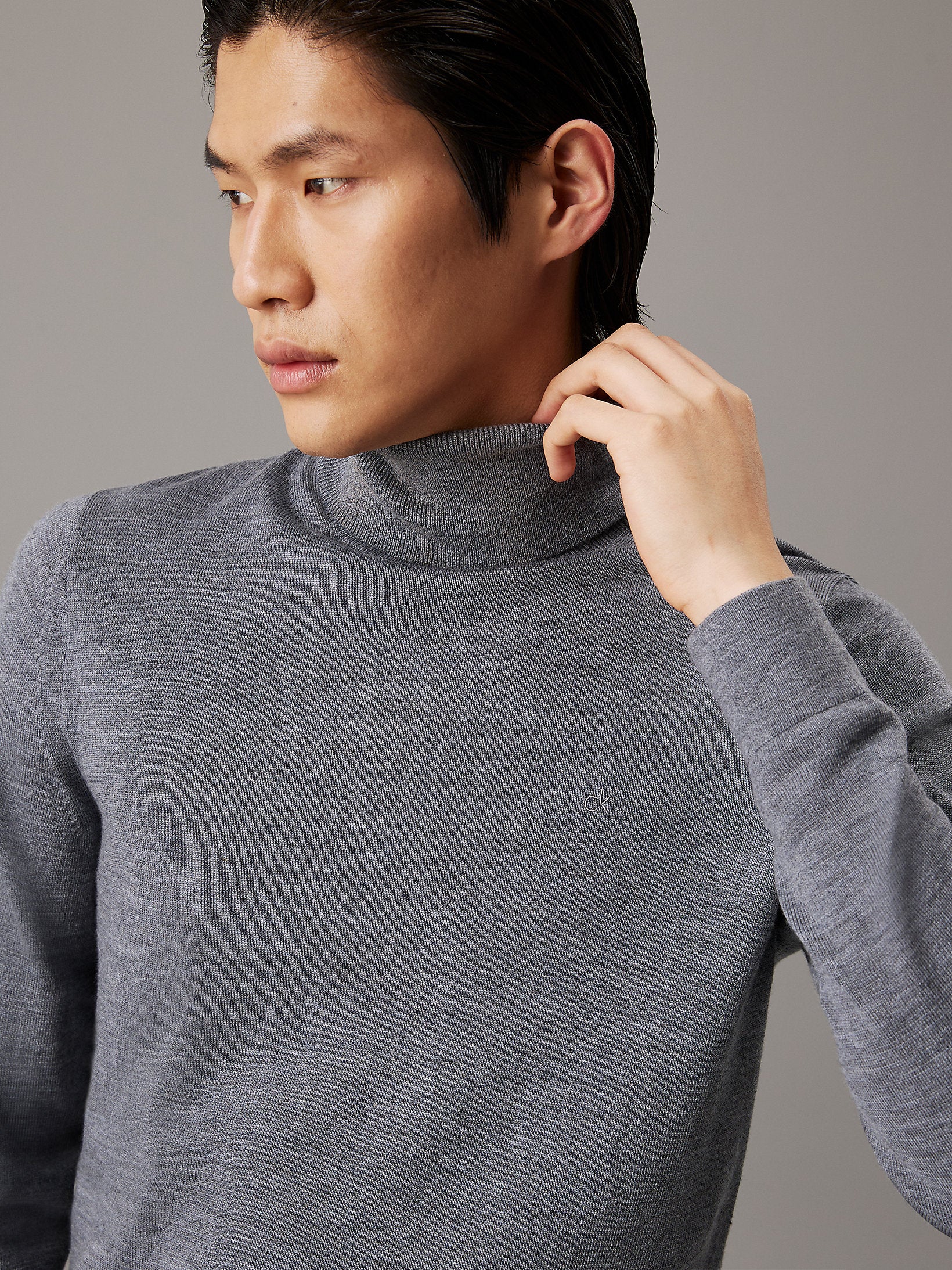 MERINO TURTLE NECK Mid Grey Heather