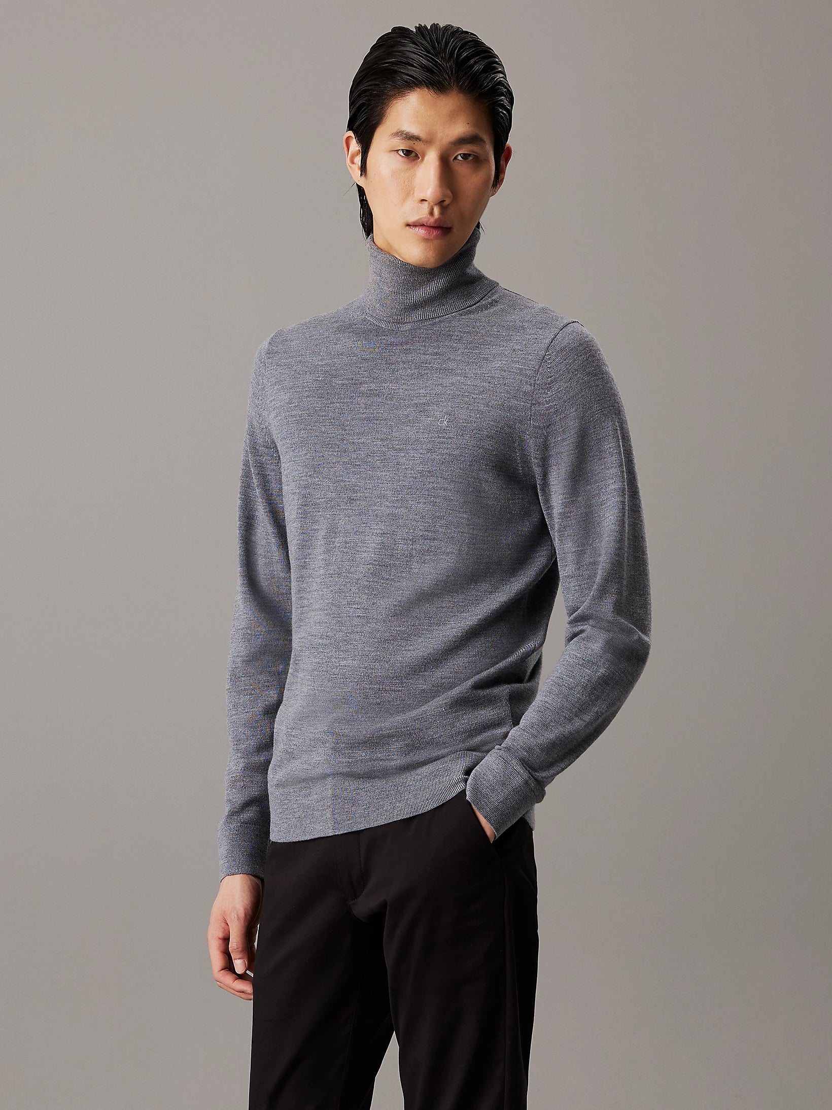 MERINO TURTLE NECK Mid Grey Heather