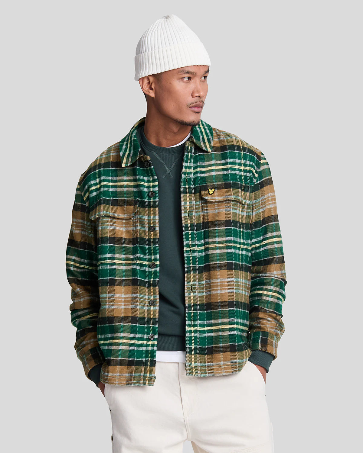 Check Flannel Overshirt Argyle Teal/Heritage Taupe