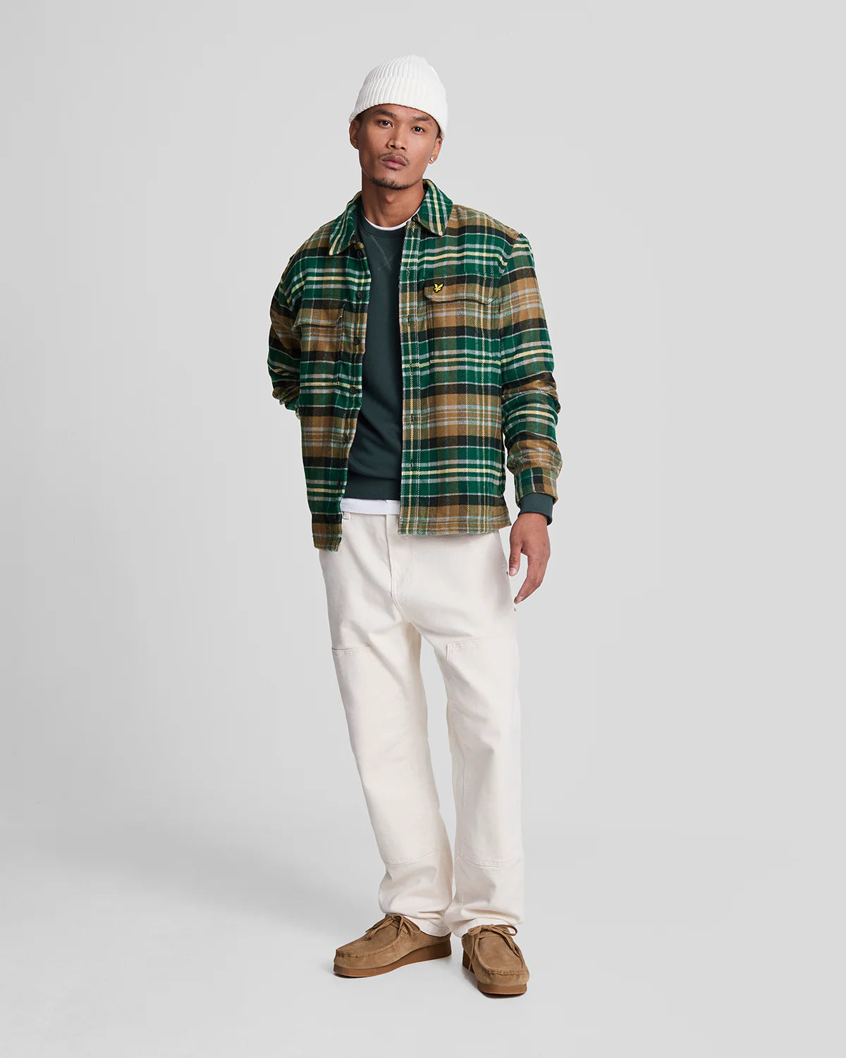 Check Flannel Overshirt Argyle Teal/Heritage Taupe