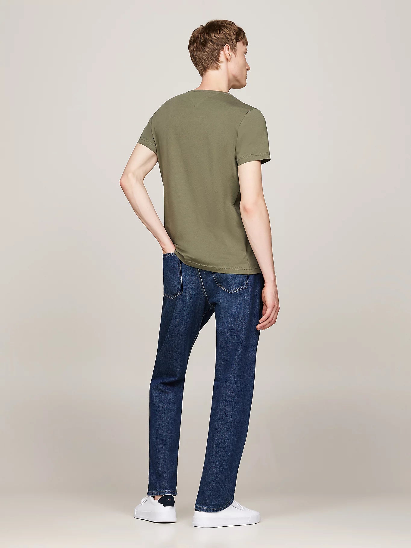 STRETCH SLIM FIT TEE Battle Green