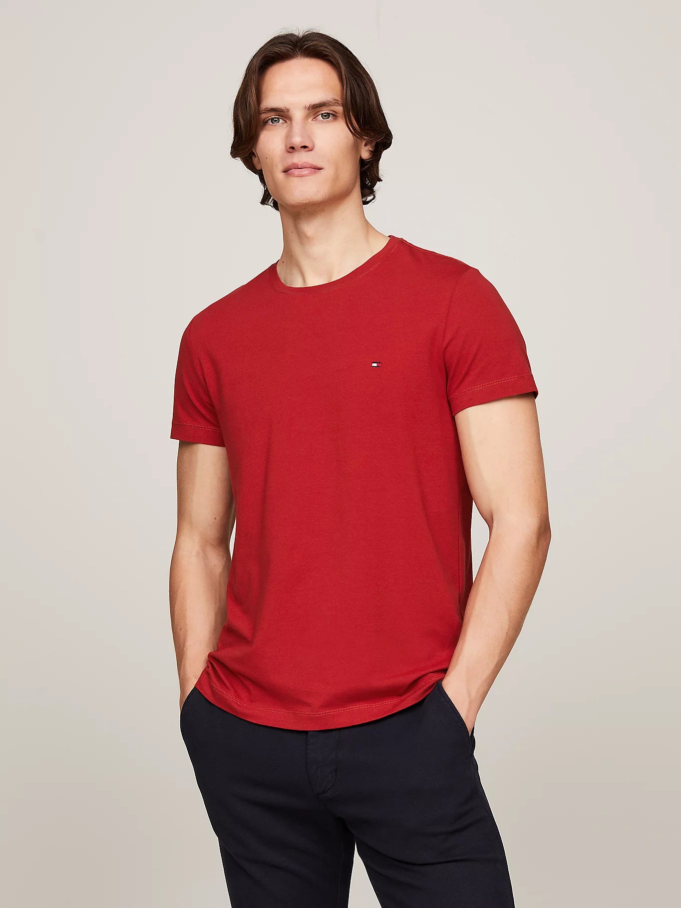 STRETCH SLIM FIT TEE Dark Magma