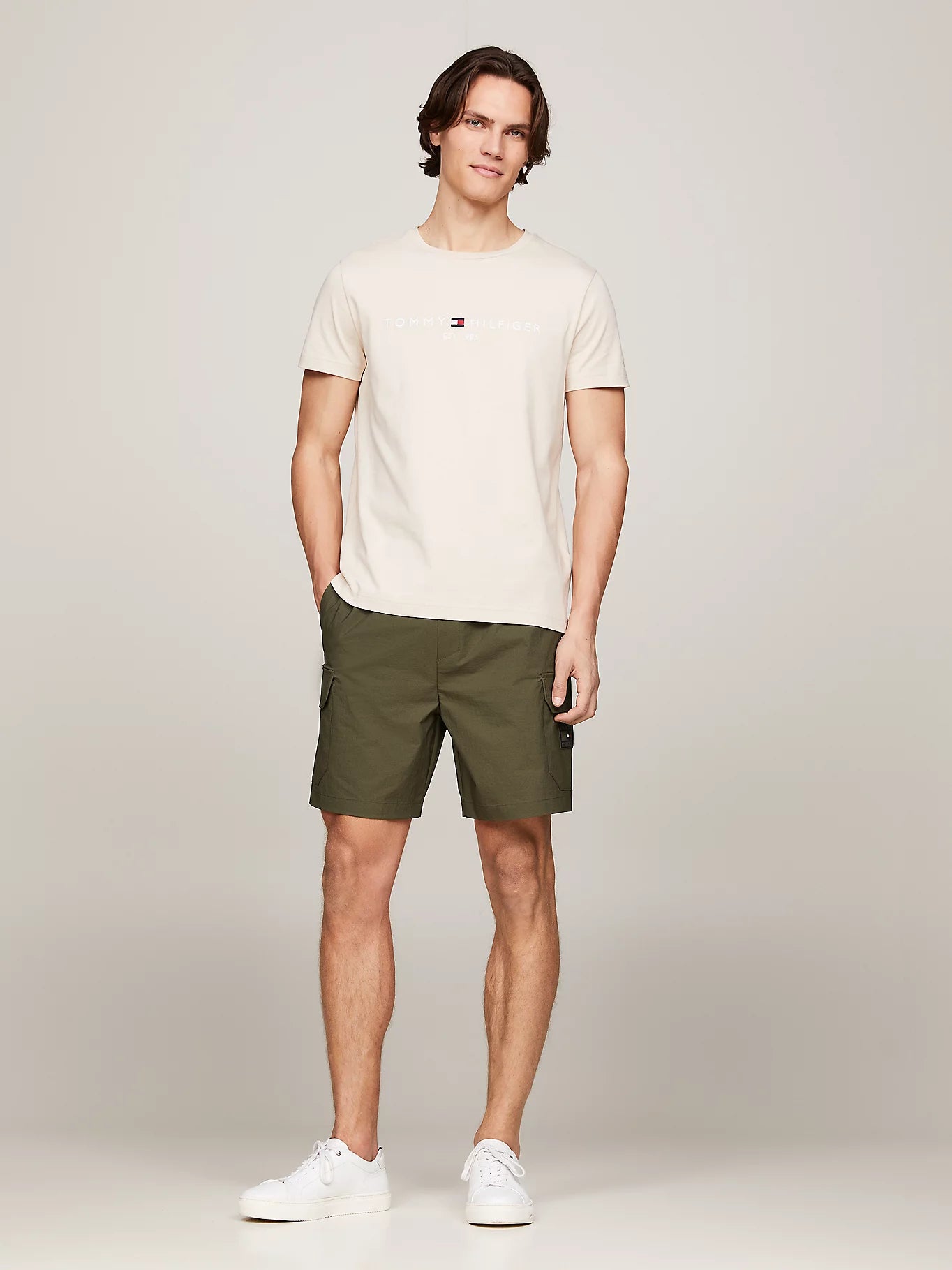 TOMMY LOGO TEE Classic Beige