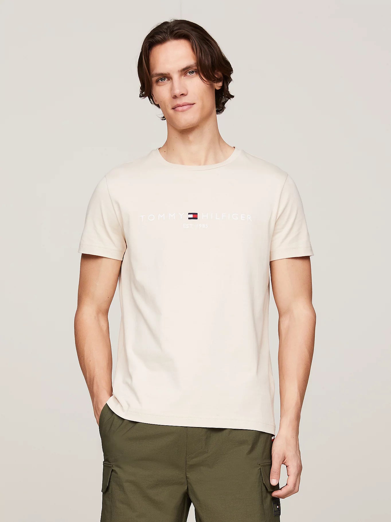 TOMMY LOGO TEE Classic Beige