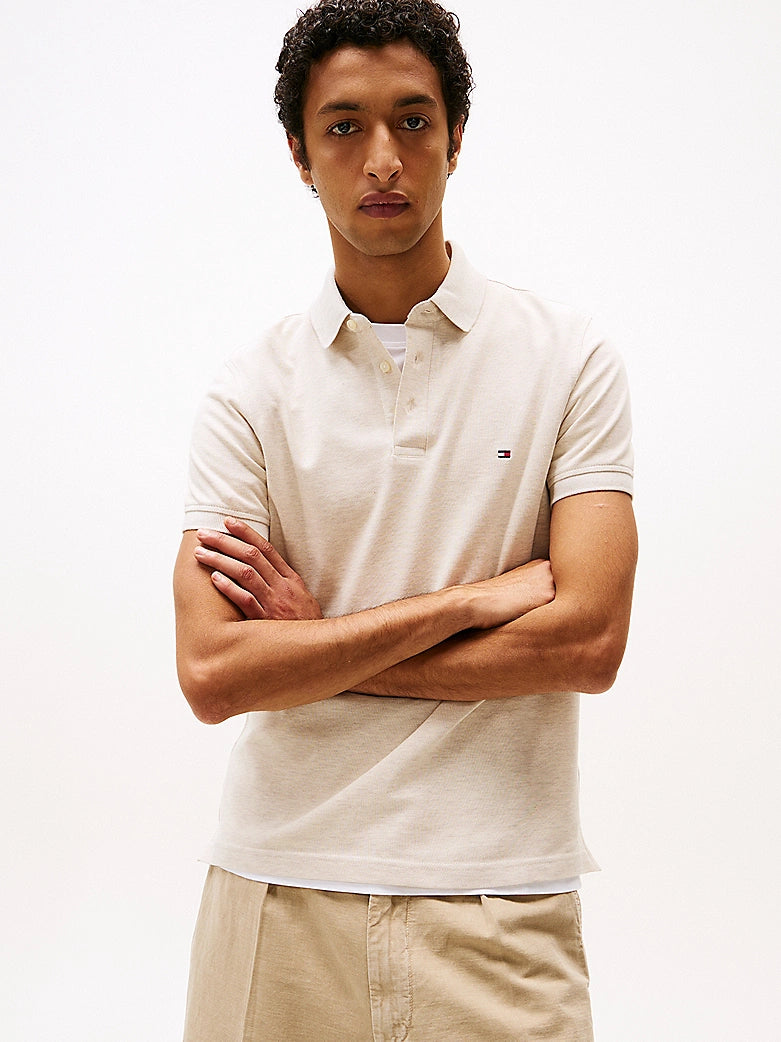 1985 slim poloshirt Heathered Oatmilk