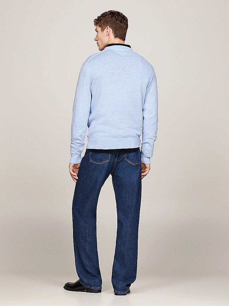 PIMA ORG CTN CASHMERE CREW NECK Vessel Blue Heather