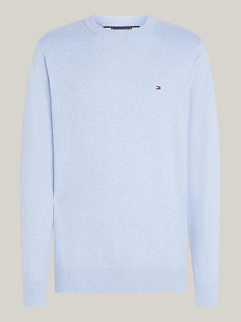 PIMA ORG CTN CASHMERE CREW NECK Vessel Blue Heather