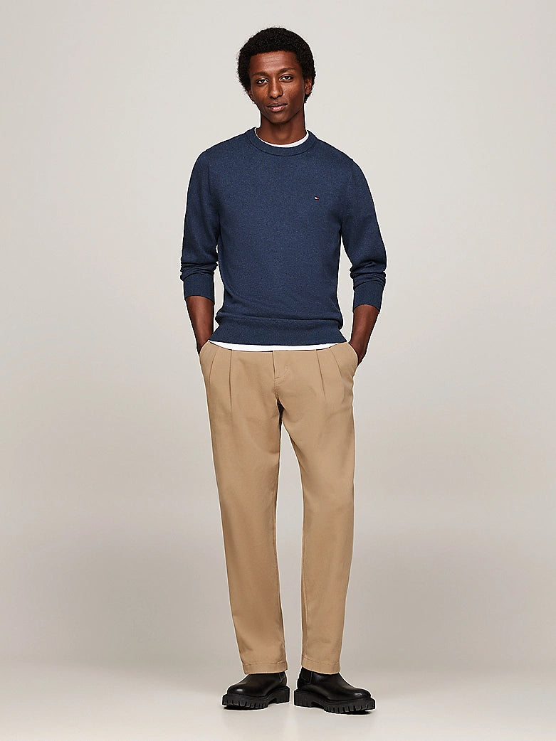 PIMA ORG CTN CASHMERE CREW NECK Aegean Sea Heather