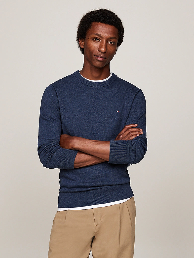 PIMA ORG CTN CASHMERE CREW NECK Aegean Sea Heather