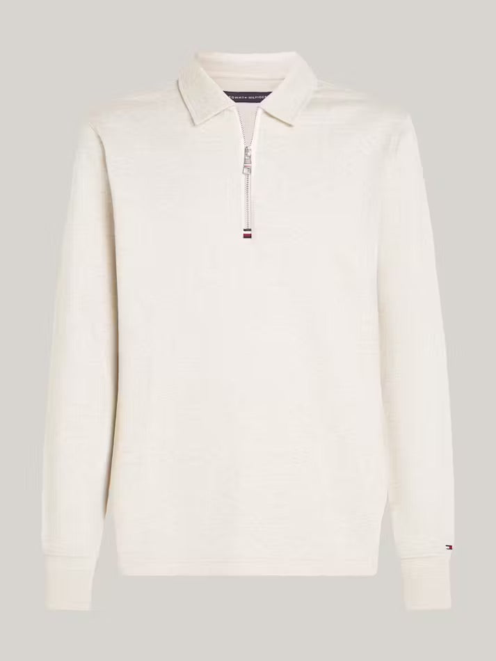 Terry Har Half Zip Sweatshirt Heathered Oatmilk