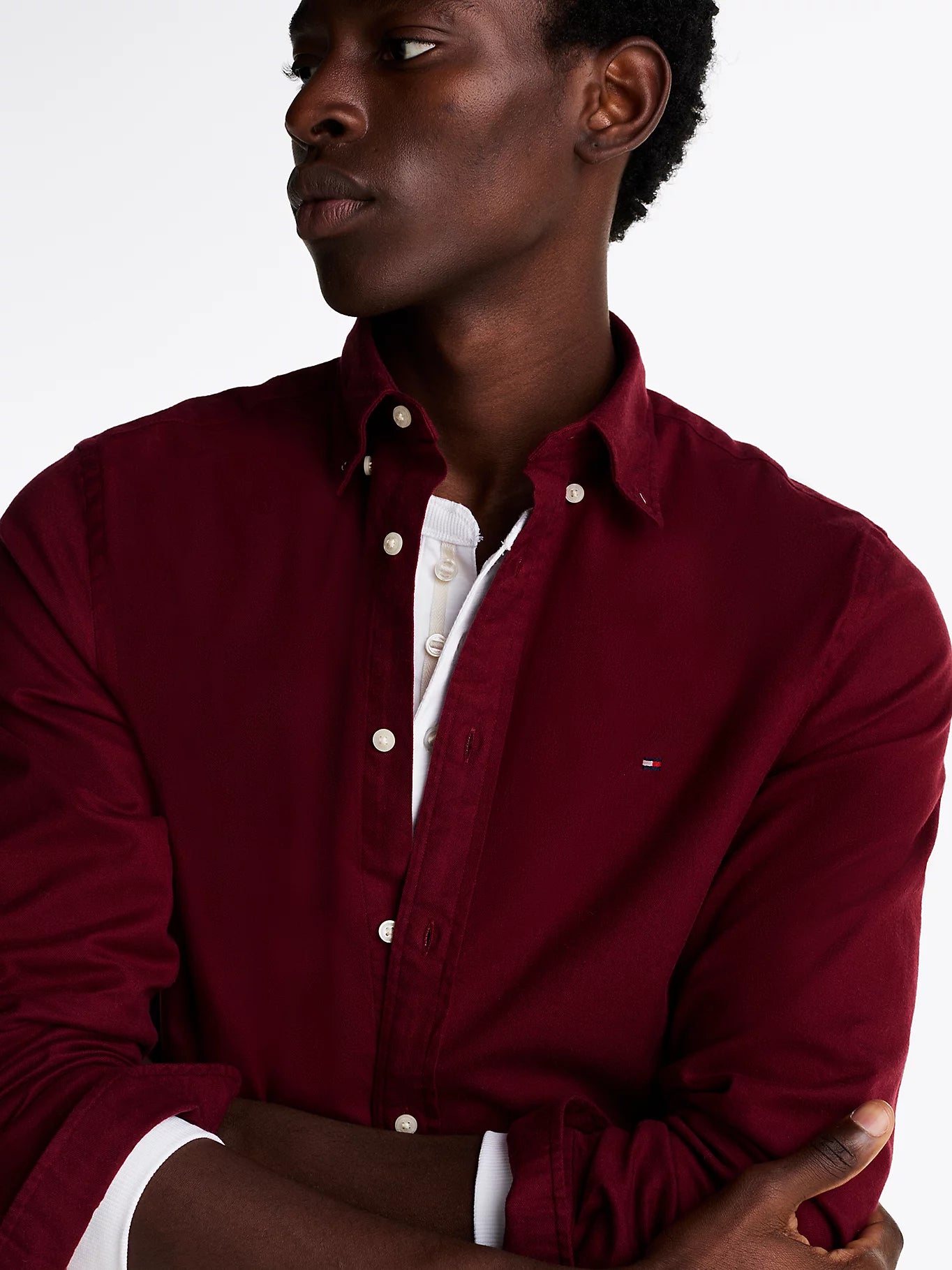 FLEX BRUSHED SOLID RF SHIRT Deep Rouge