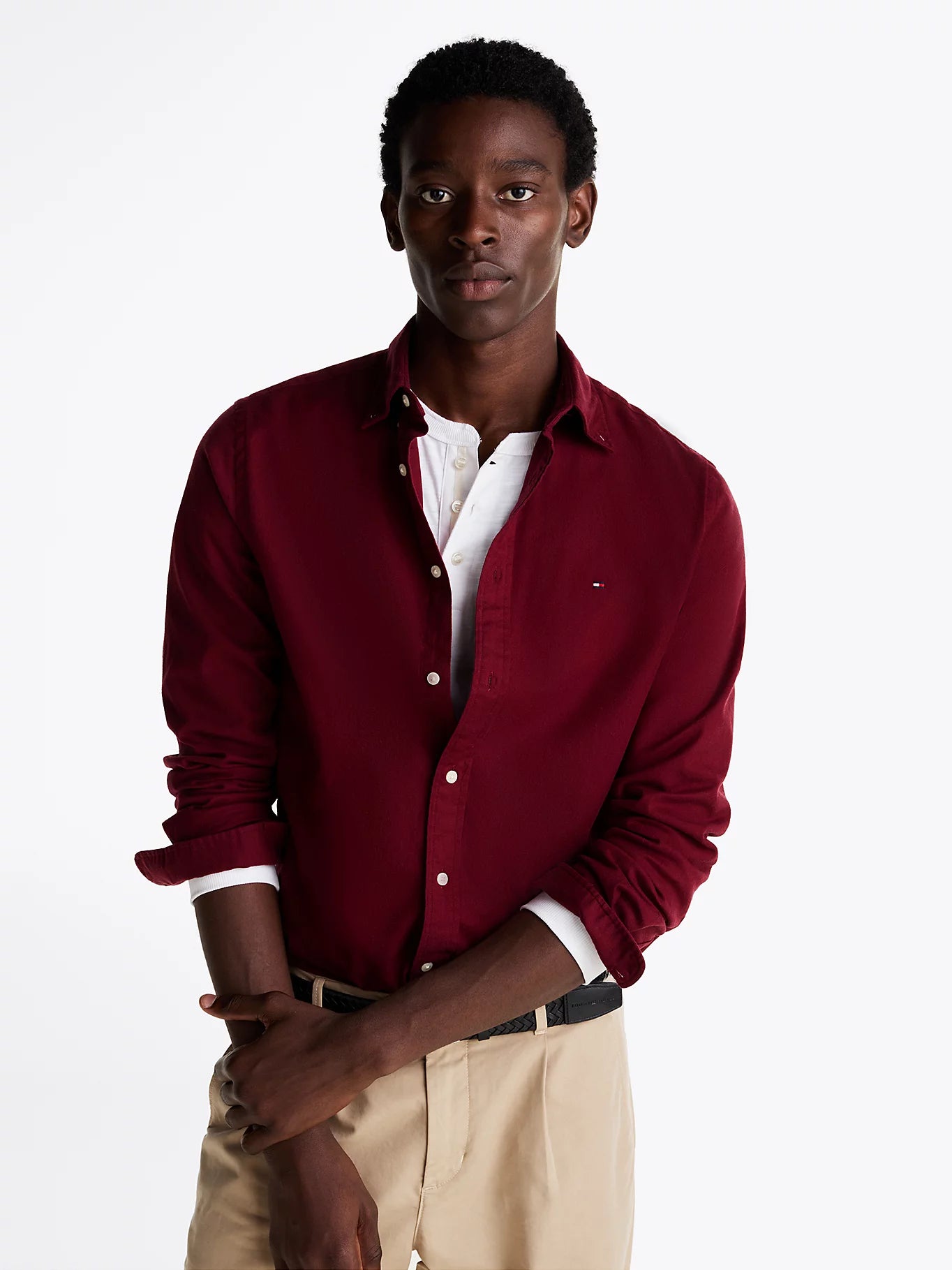 FLEX BRUSHED SOLID RF SHIRT Deep Rouge