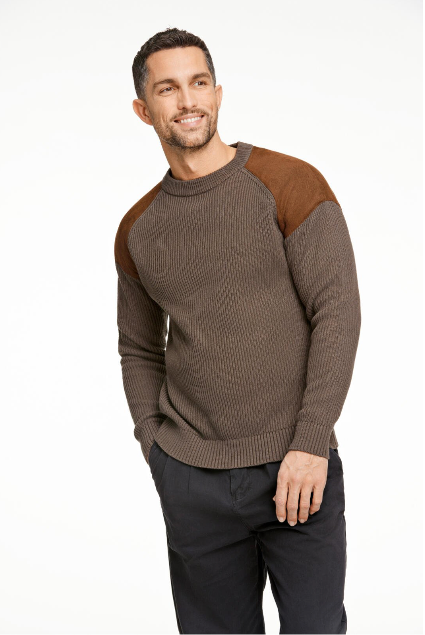 Knit Jumper W. Shoulder P Dark Olive