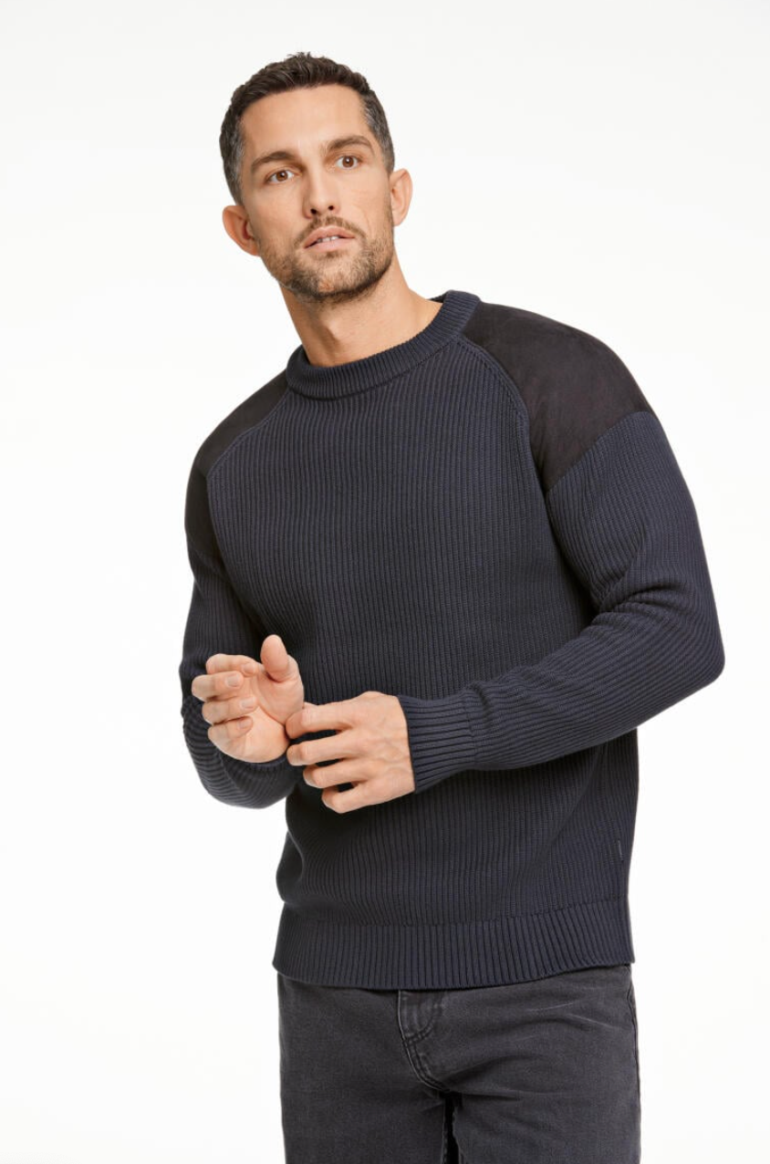 Knit Jumper W. Shoulder P Dk Navy