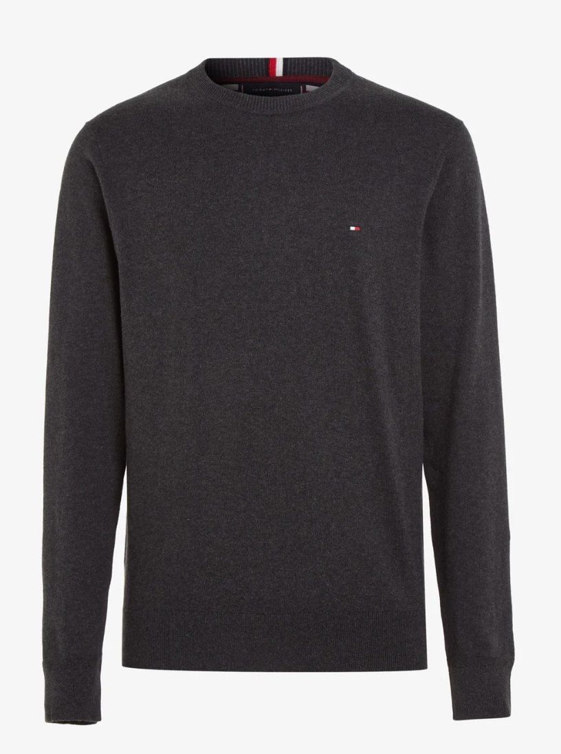 PIMA ORG CTN CASHMERE CREW NECK Dark Grey Heather