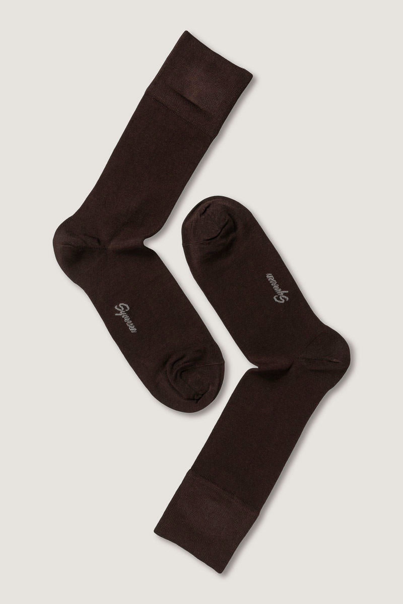 Bamboo Crew Sock Dark Brown
