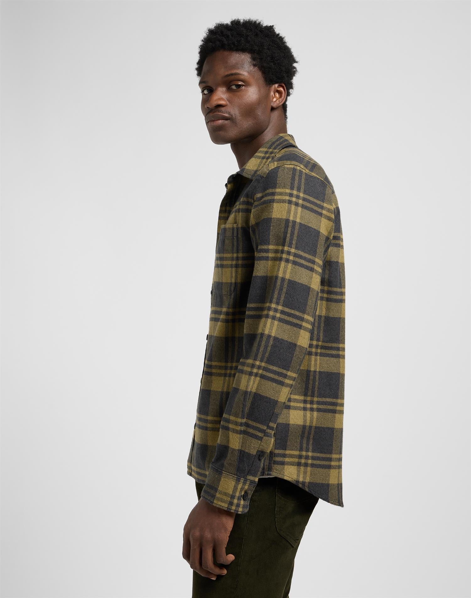 Leesure shirt moss garden jasper Green Check