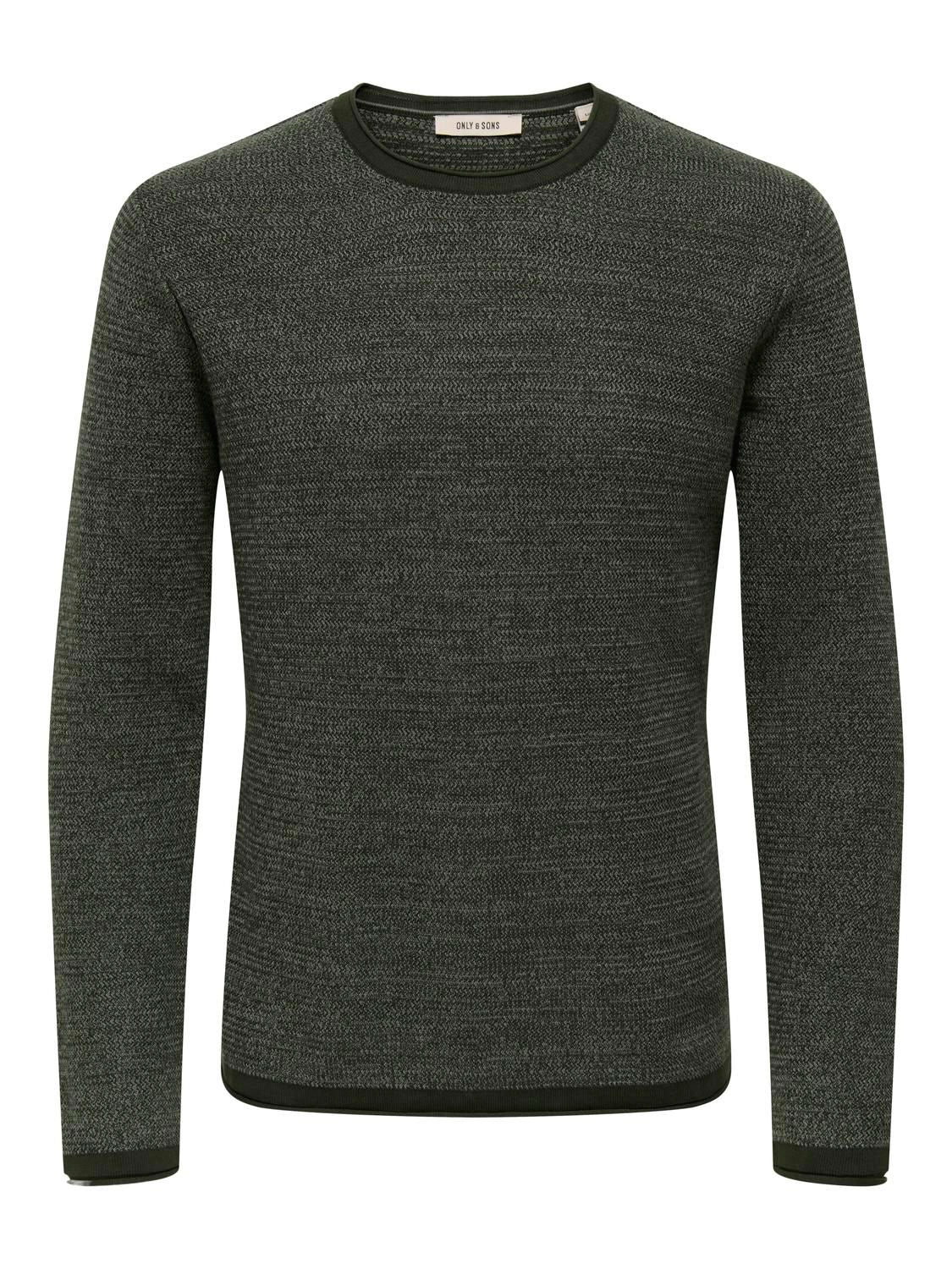 Onseric Reg 12 Struc Crew Knit Noos Rosin W. Castor Gray