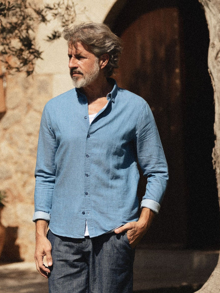 Mmgmarco Chambray Shirt Marine Blue