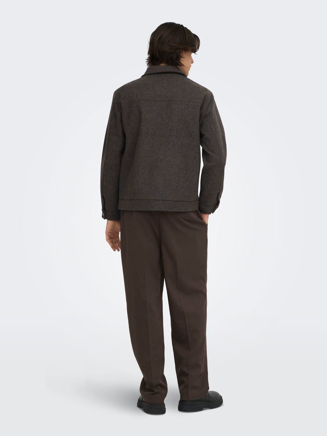 Onsrush Wool Jacket Otw Frml Noos Dark Grey Melange
