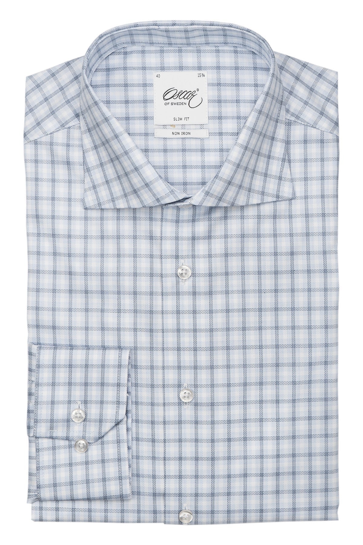 Blue checked slim fit shirt Light Blue