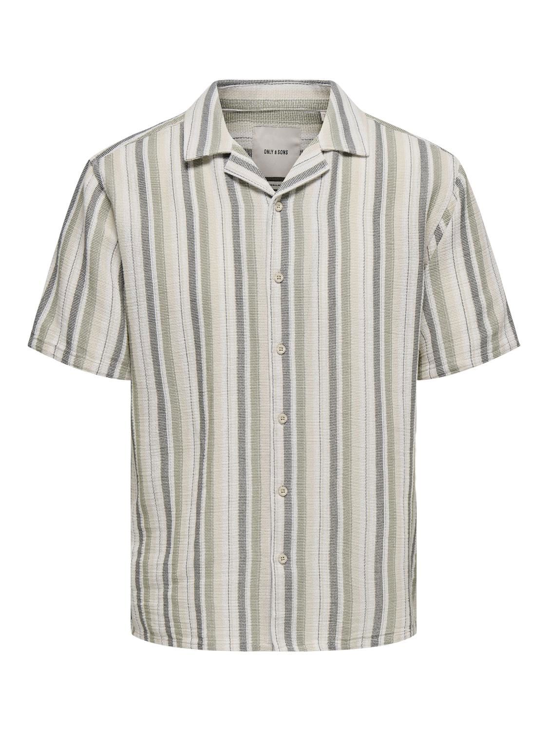 Onstrev Life Reg Stripe Ss Shirt Noos Seagrass Multi Stripe