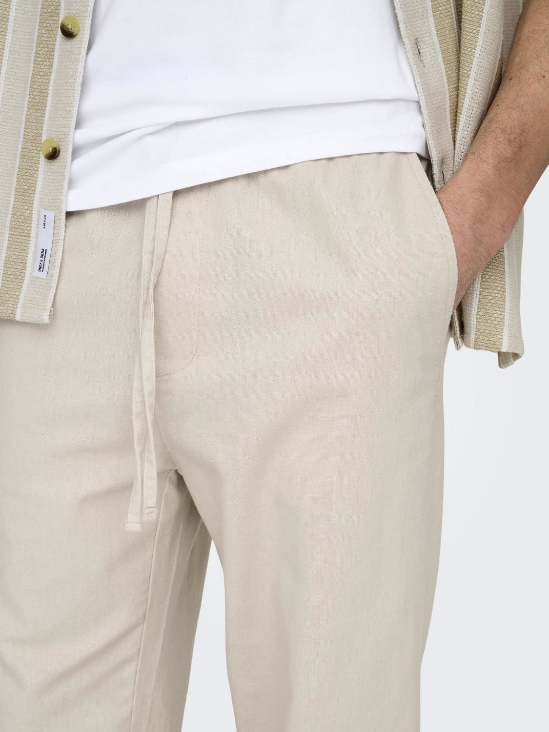Onssinus Loose 0007 Cot Lin Pant Noos Silver Lining