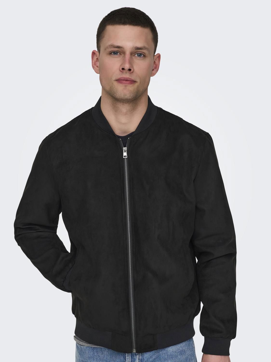 Onslucas Fake Suede Bomber Otw Noos Black