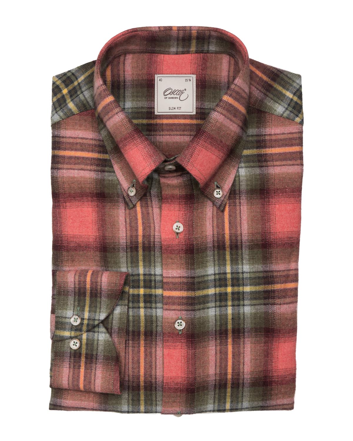 Checked slim fit flannel shirt Hot Pink Check