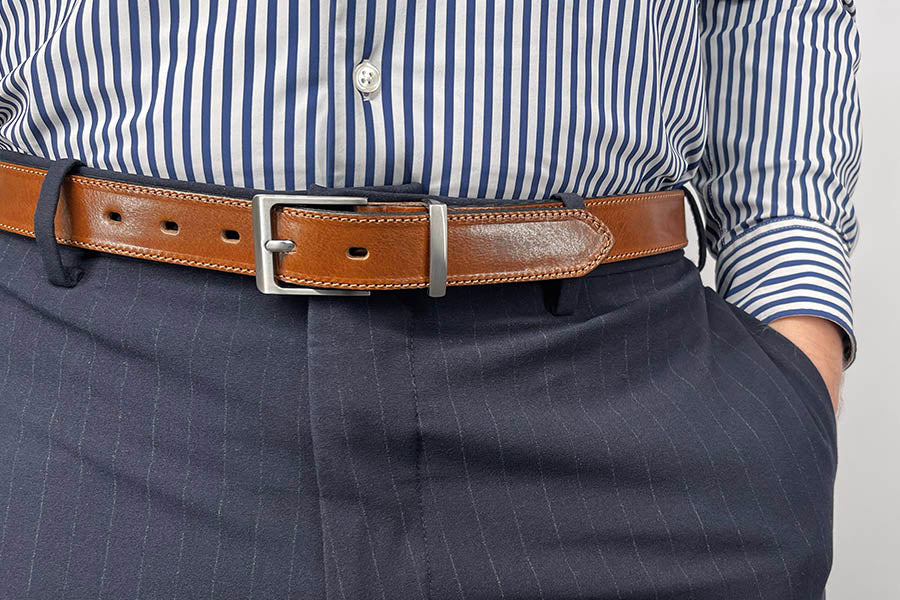 Leather belt Cognac