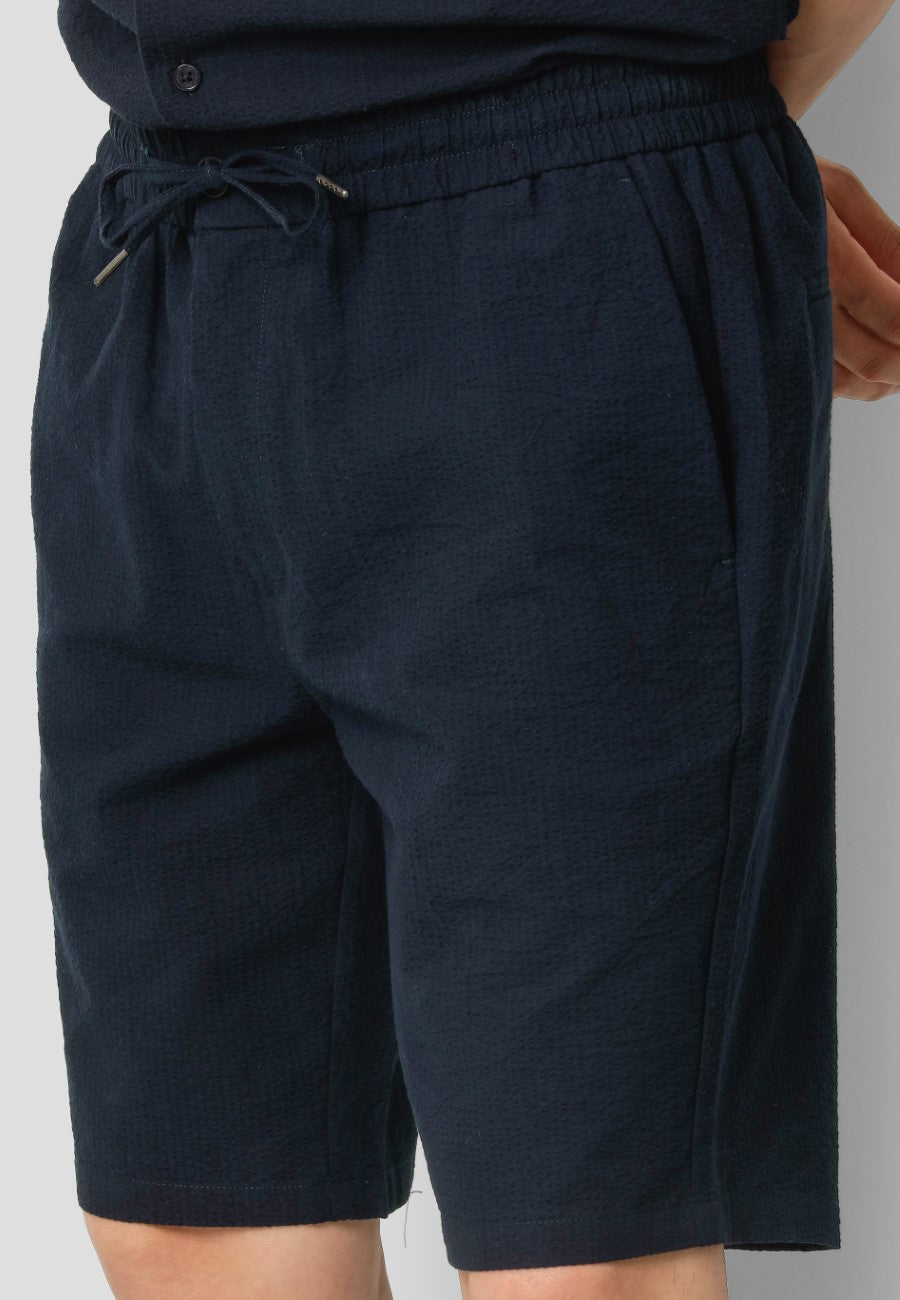 Bowling Julius seersucker shorts Navy