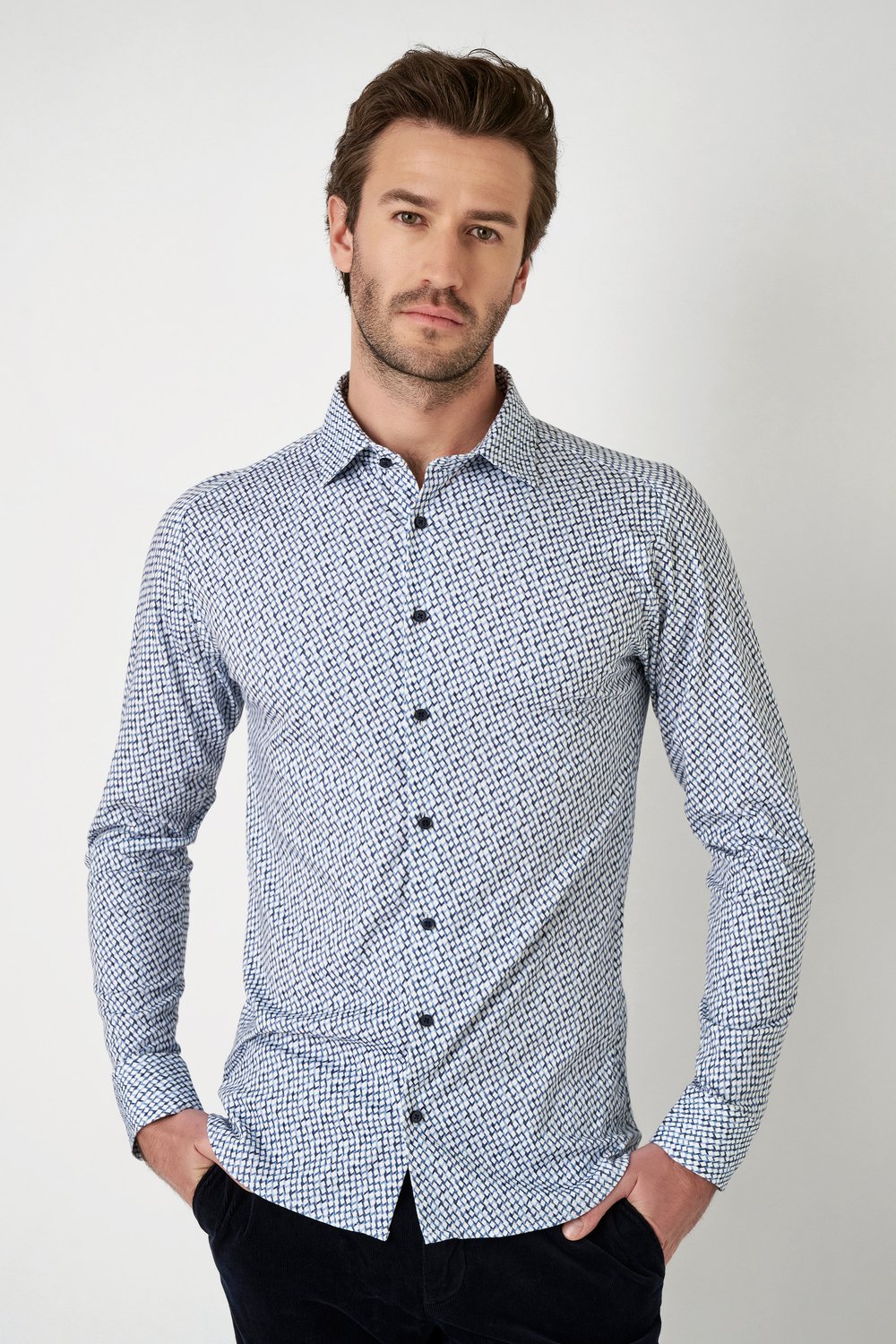 Casual Kent 1/1 shirts Stone Blue