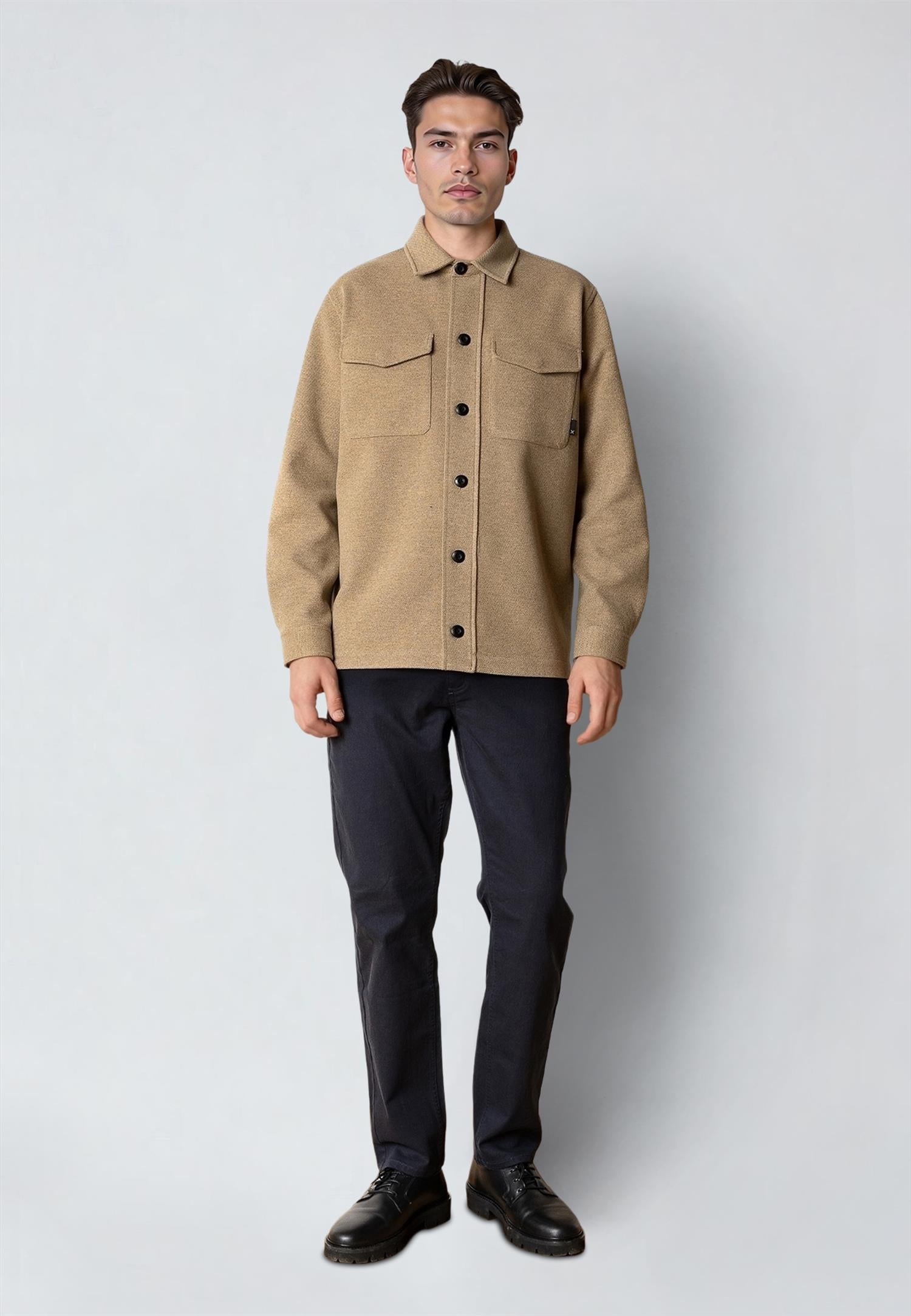 Ayden Overshirt Brindle Beige Melange