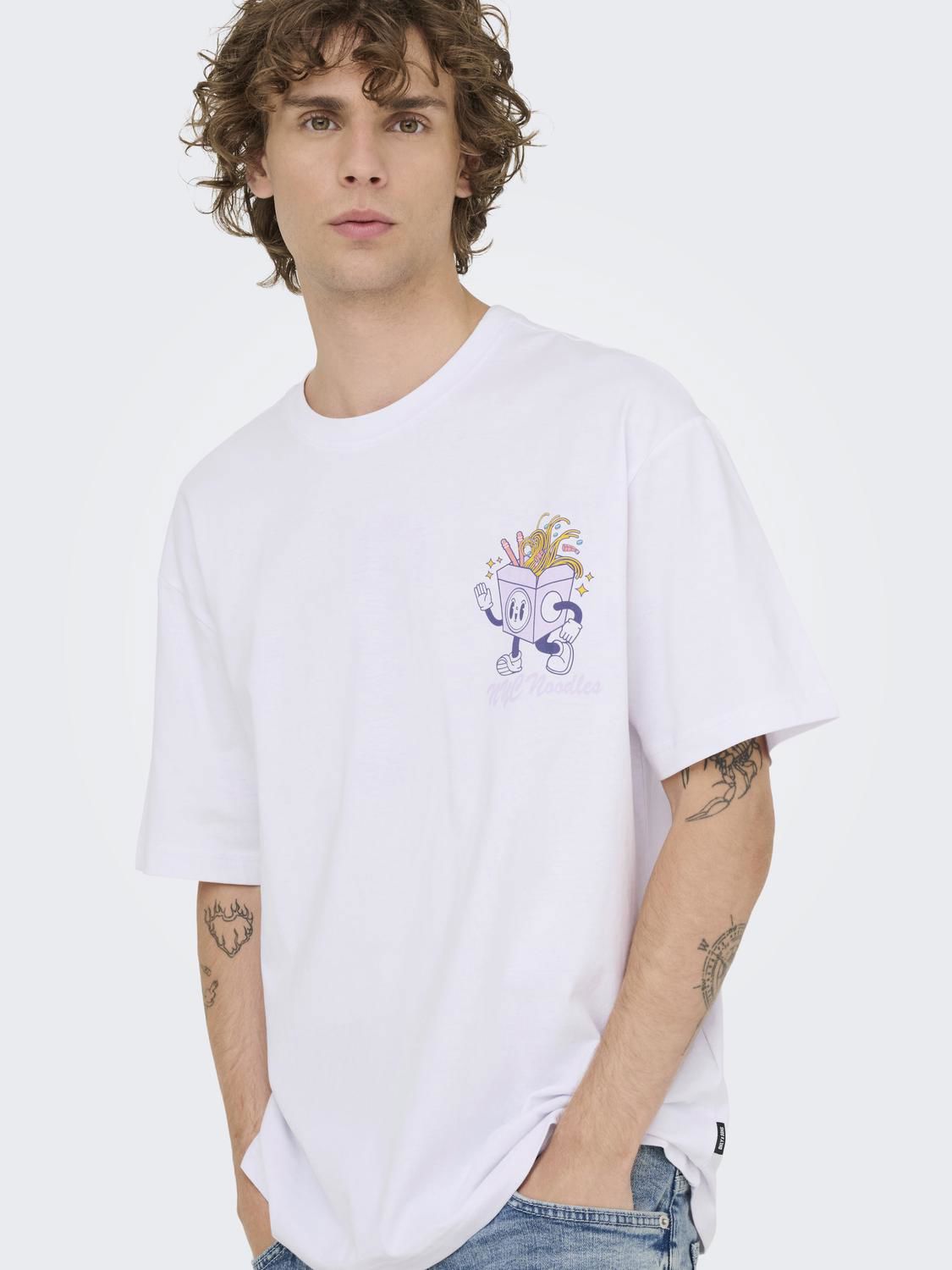 Onsfrank Rlx Ss Tee Noos Bright White Chinatown Noodles