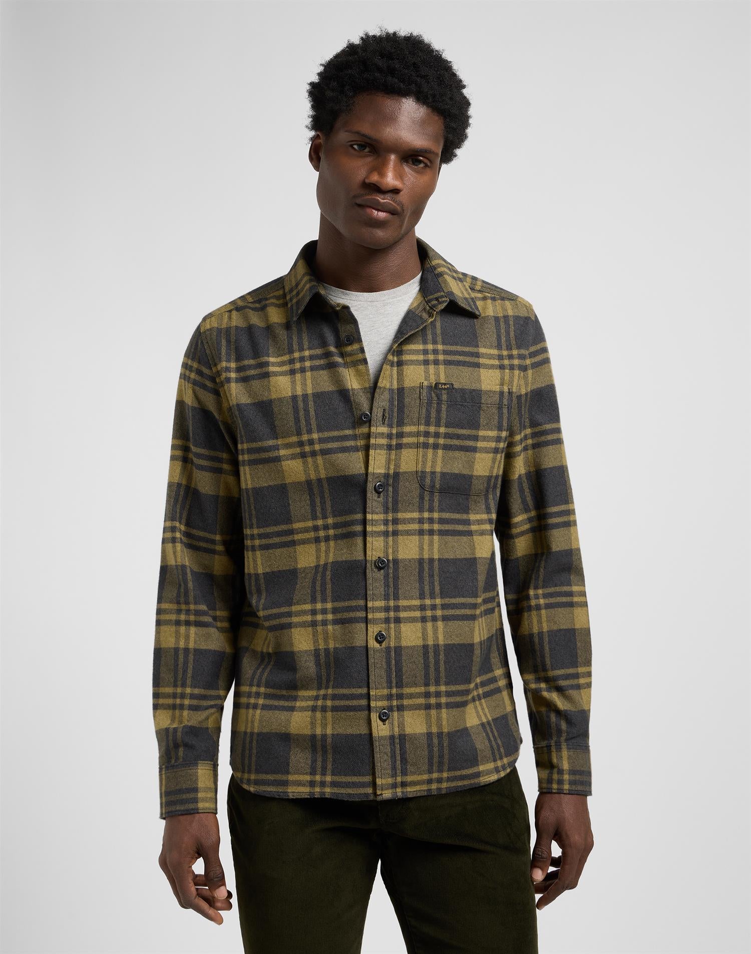 Leesure shirt moss garden jasper Green Check