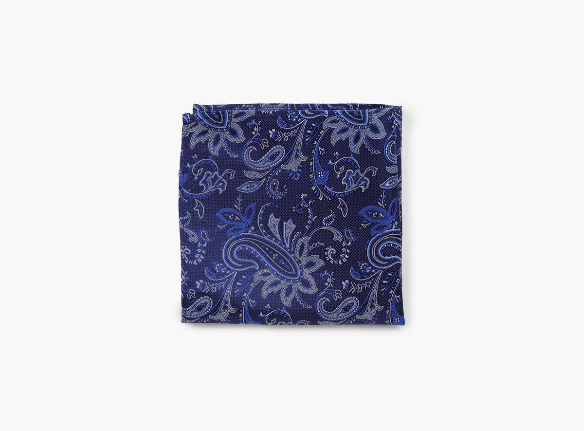 Nohr Magnus Silk Pocket Square Marine Blå 79