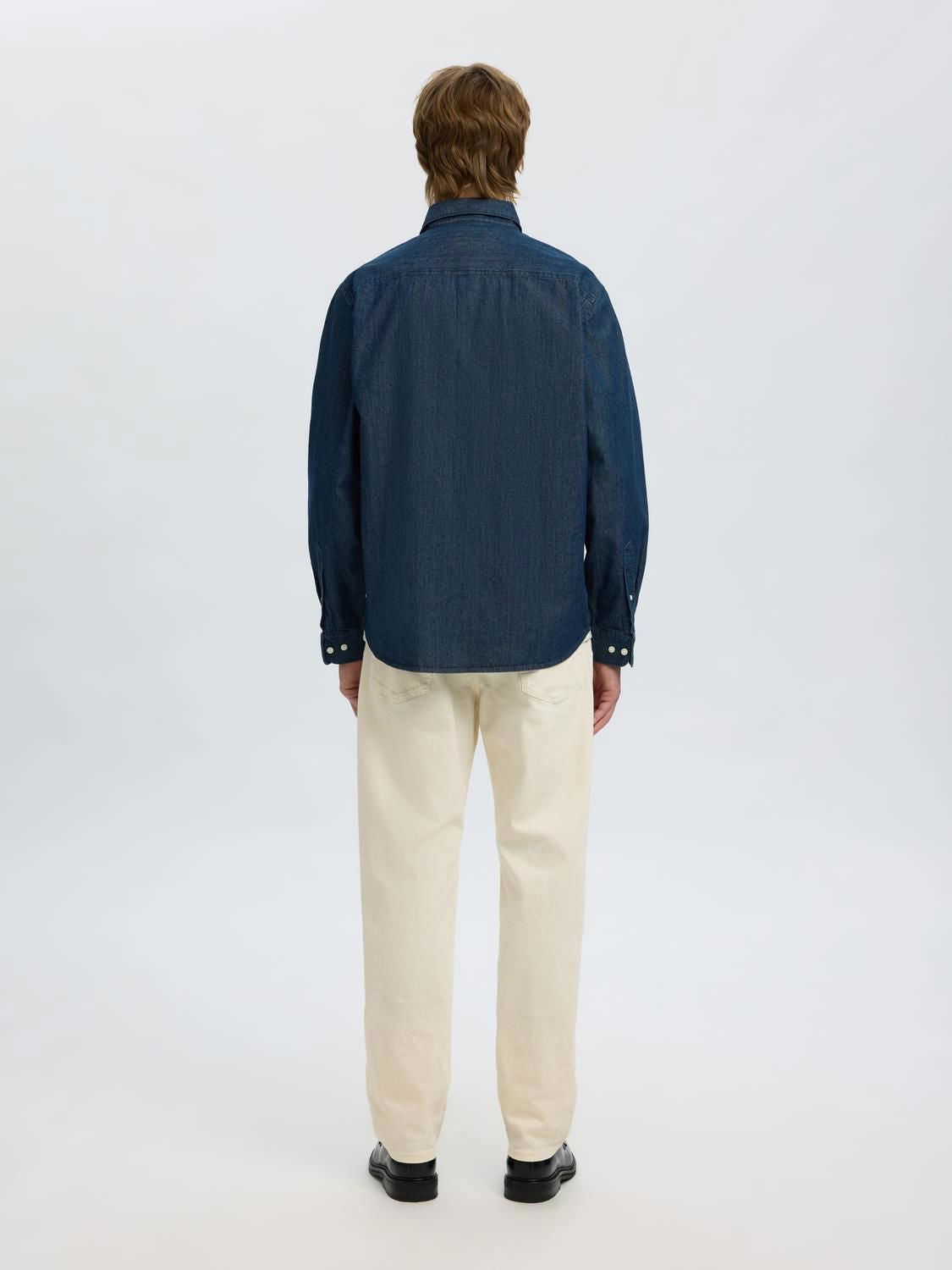 Slmregclaus Carlo Denim Ls Shirt Noos Dark Blue Denim
