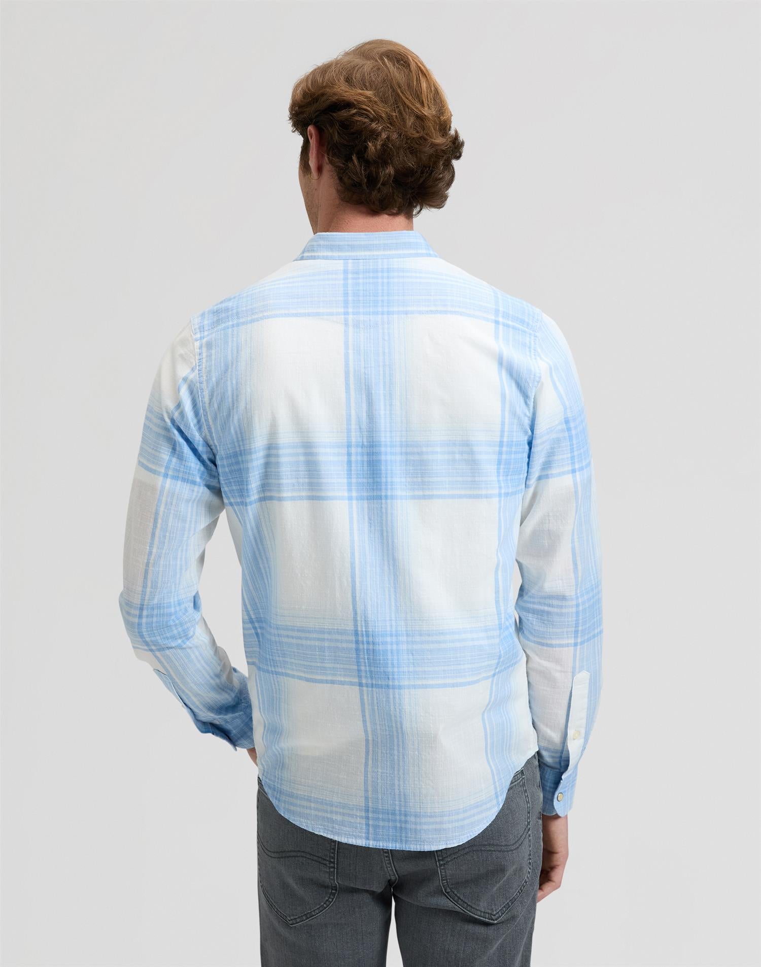 Clean western shirt blue Blå