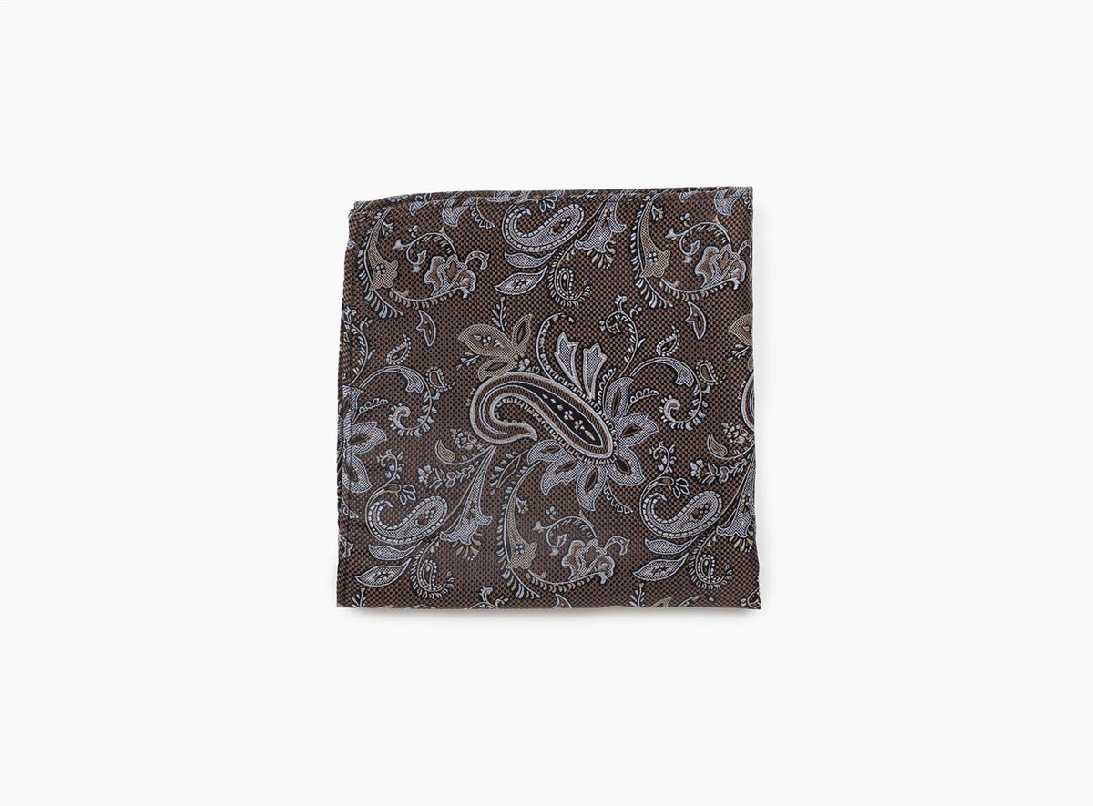 Nohr Magnus Silk Pocket Square Mørk Brun 19