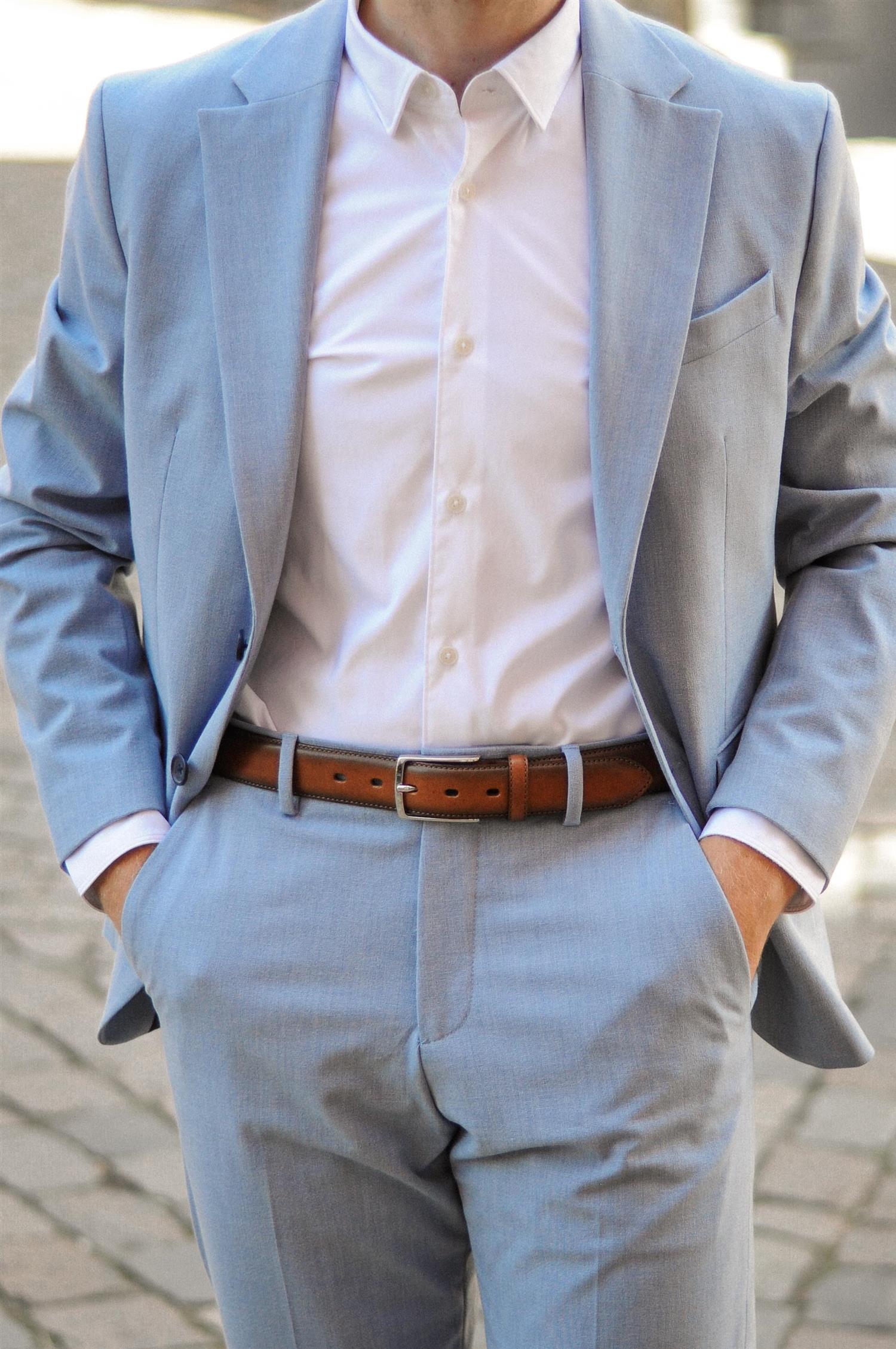 Leather belt Cognac