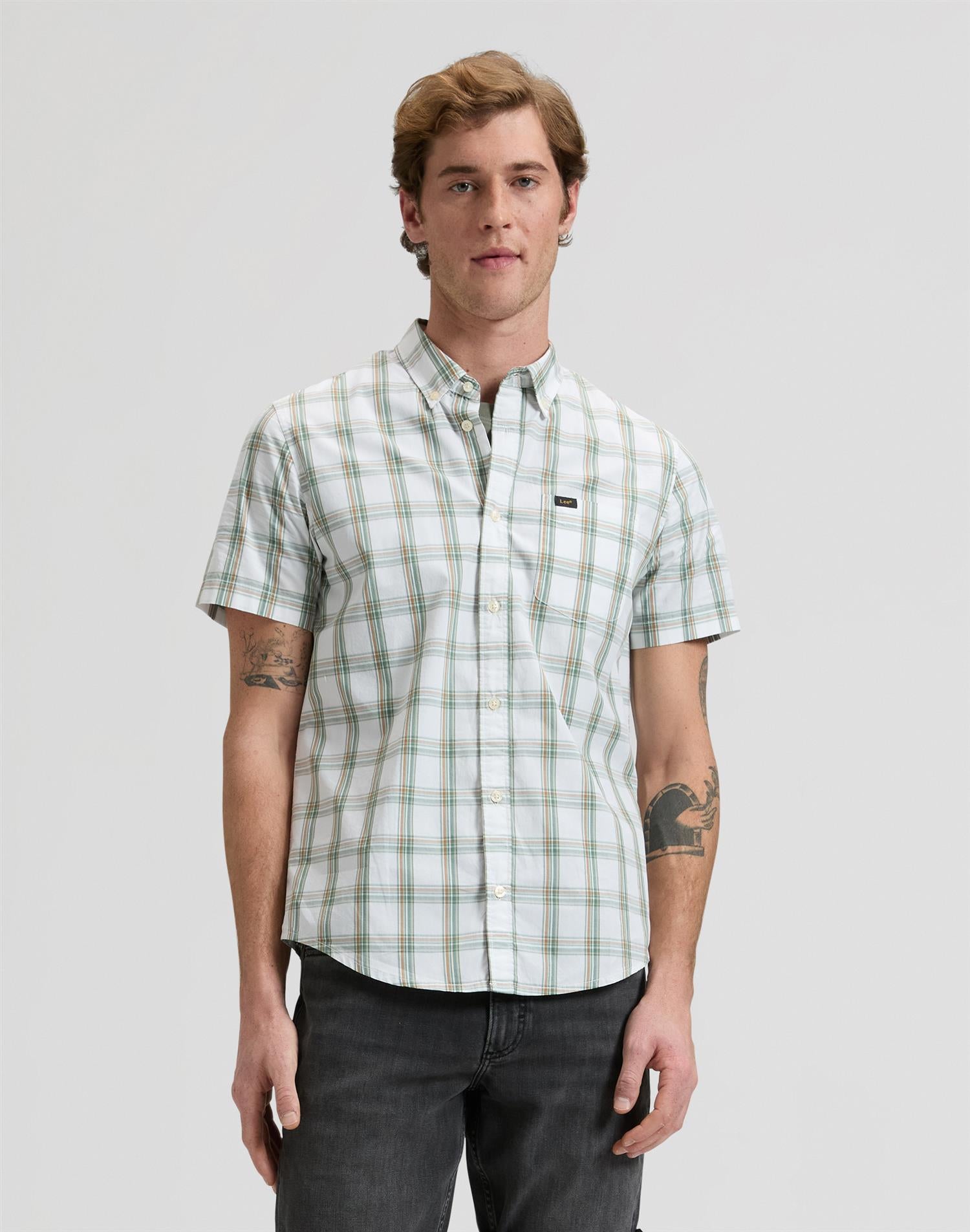 Lee button down Hvit