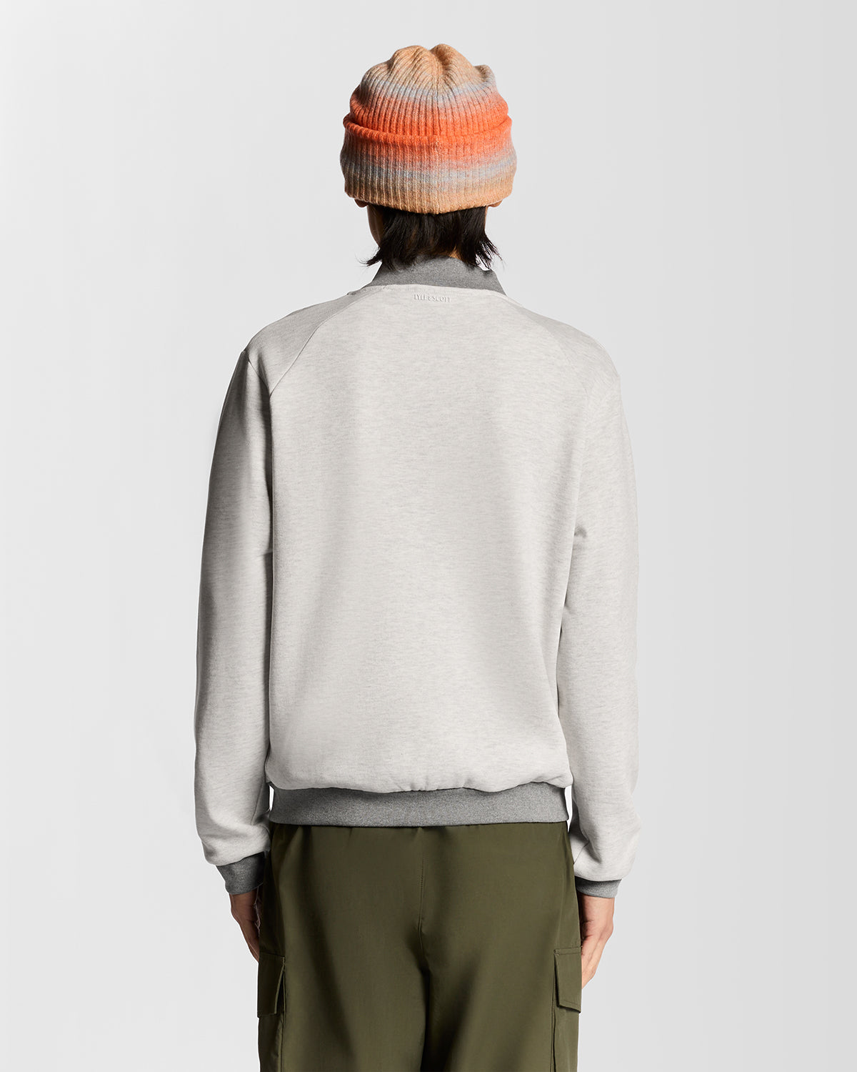 Half Raglan Jersey Bomber Light Grey Marl
