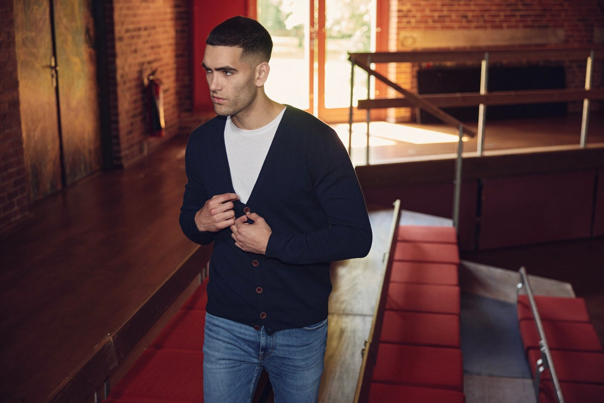 Wexford v-neck cardigan Blå
