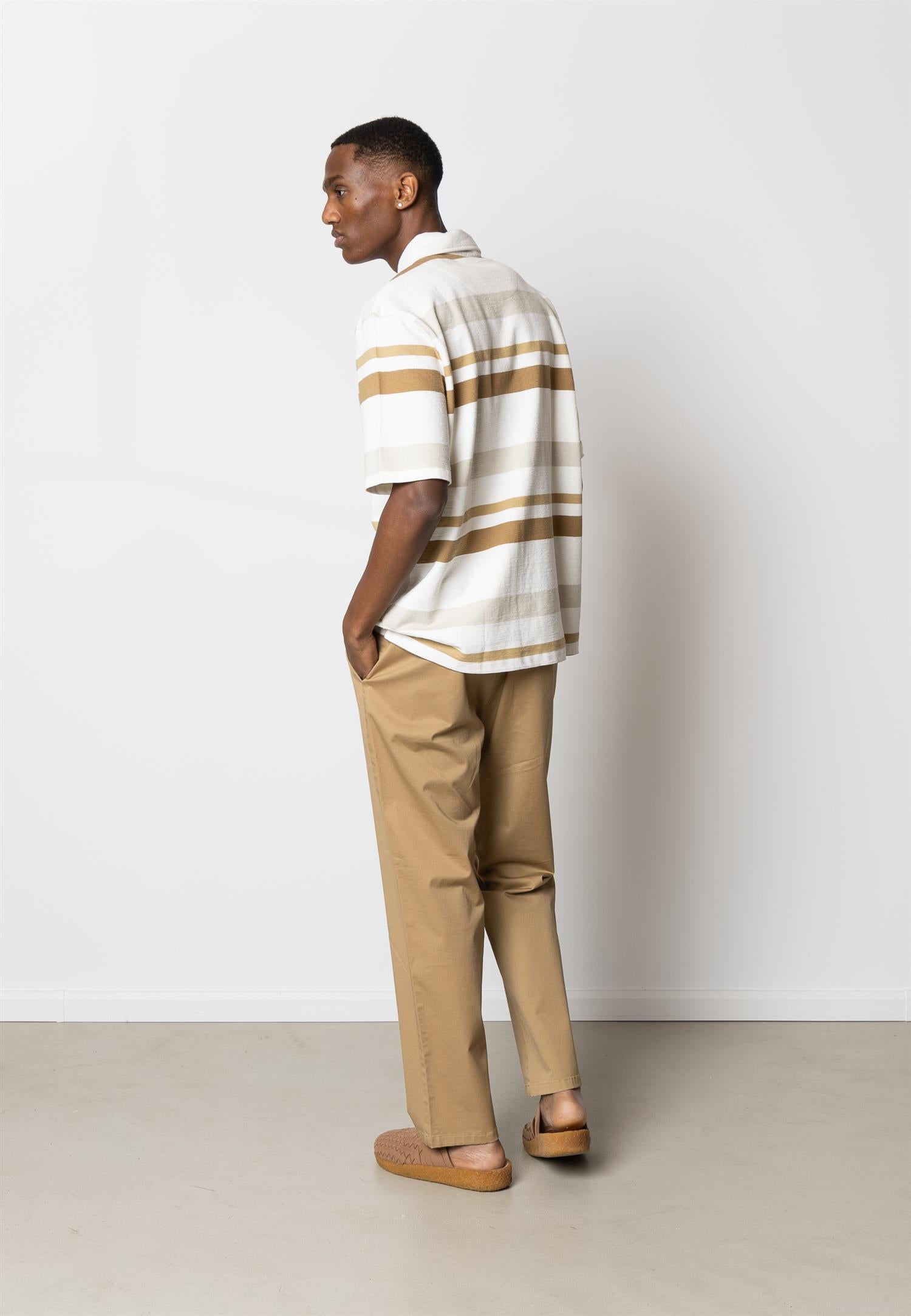 Calton Striped structured SS Ecru