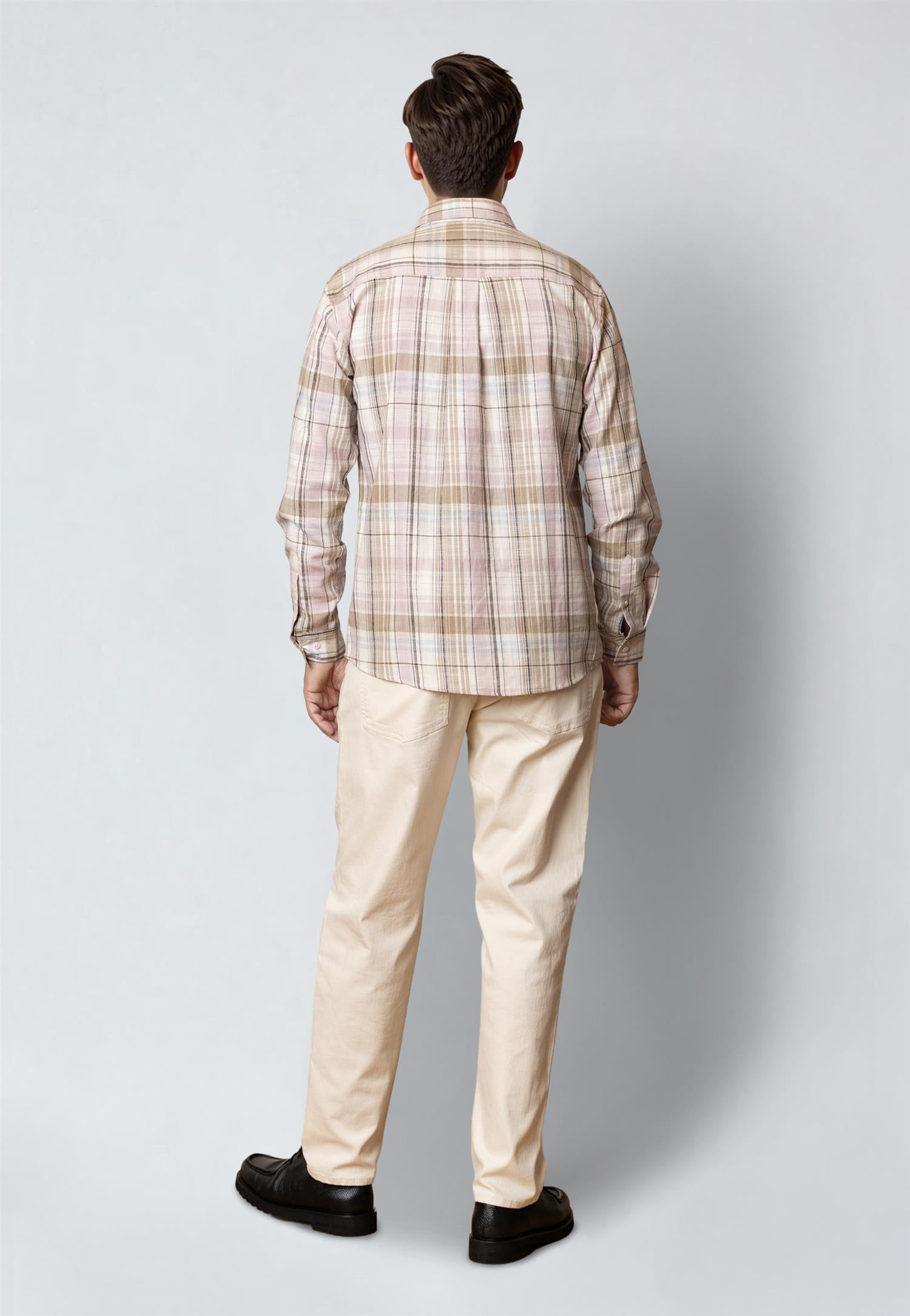 Remy Checked Shirt Ecru/Violet Ice