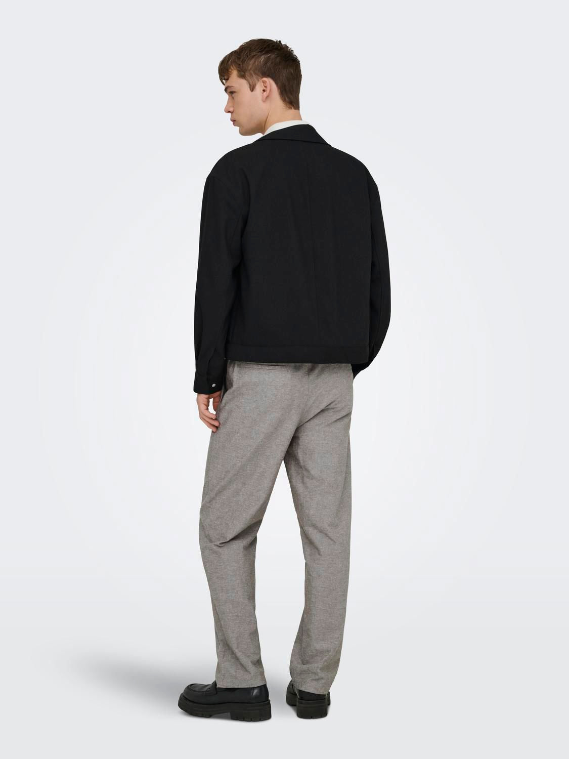 Onssinus Loose 0007 Cot Lin Pant Noos Bungee Cord Two Tone White