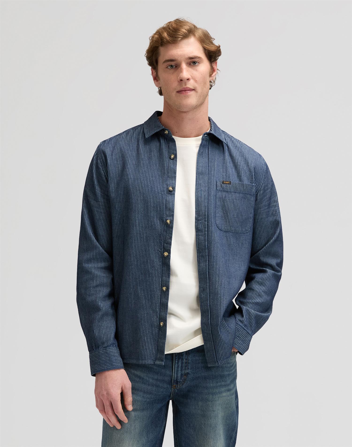 Leesure Shirt indigo railr Indigo