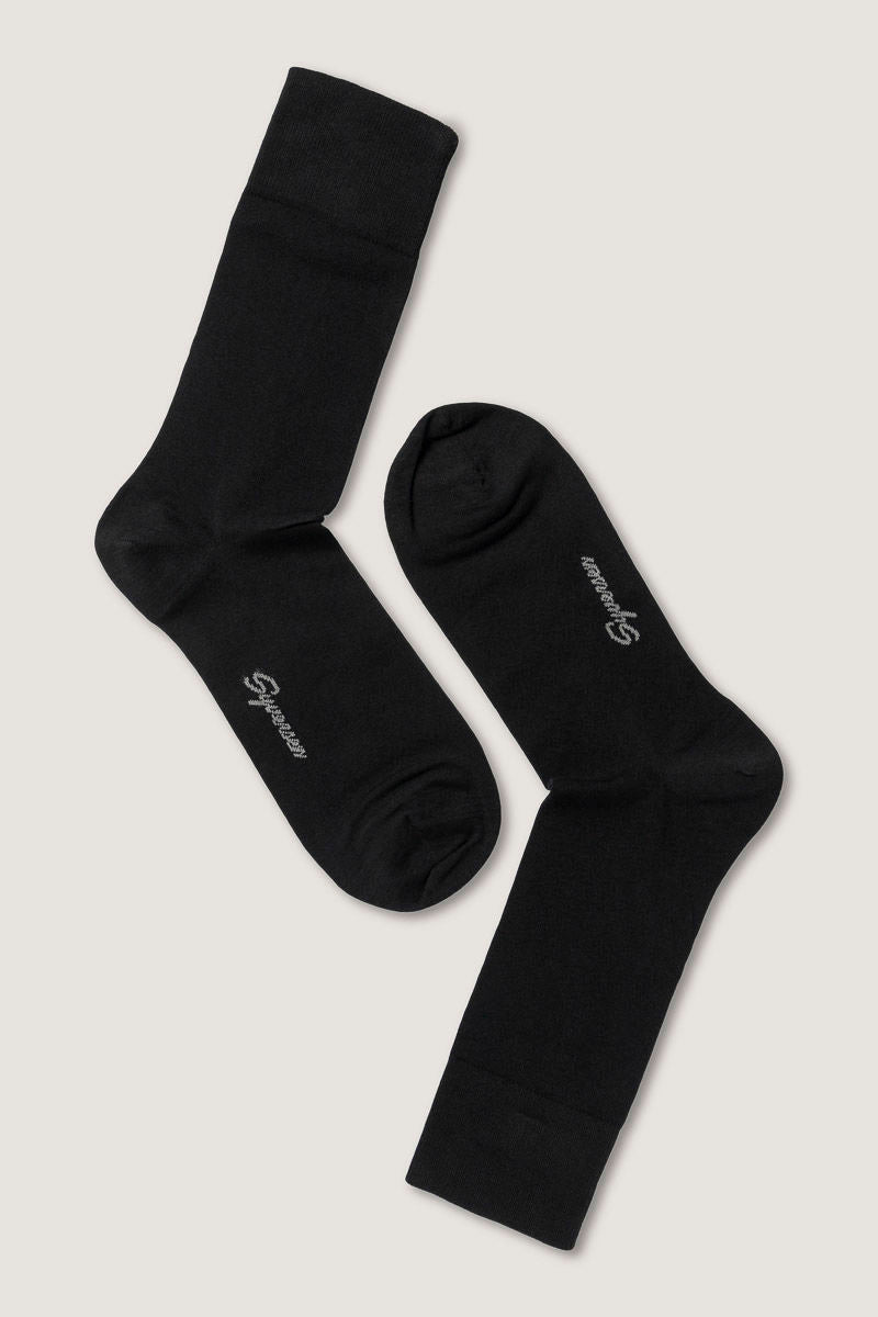Cotton Cashmere Blend Crew Sock Black