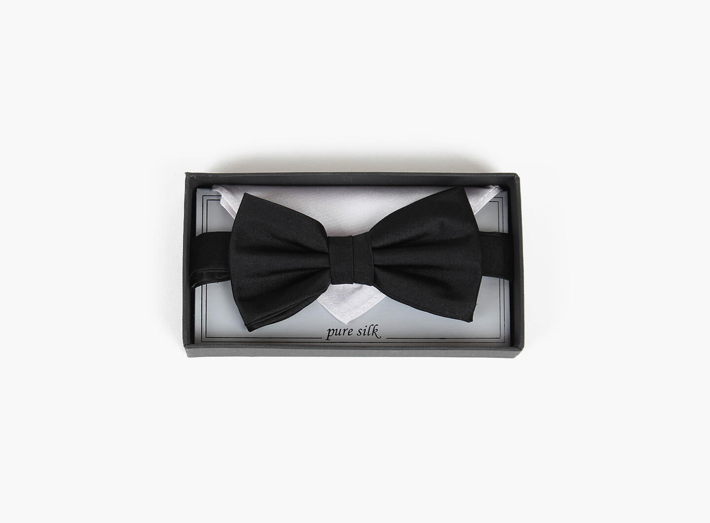 Manzini Sløyfe bowtie w/handky Black/White
